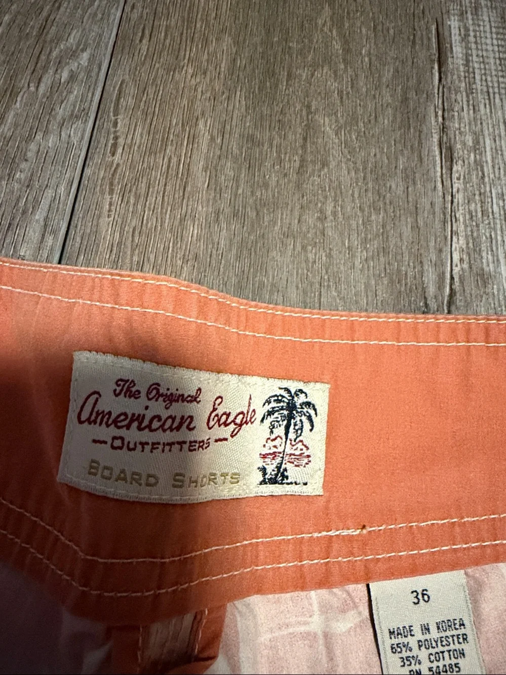 American Eagle Outfitters Orange Palm Print Board Shorts